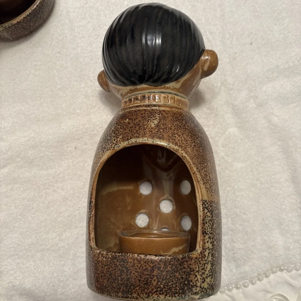 Vintage Price Import Boy and Girl Tealight Candle Holders Votive Japan 9.5